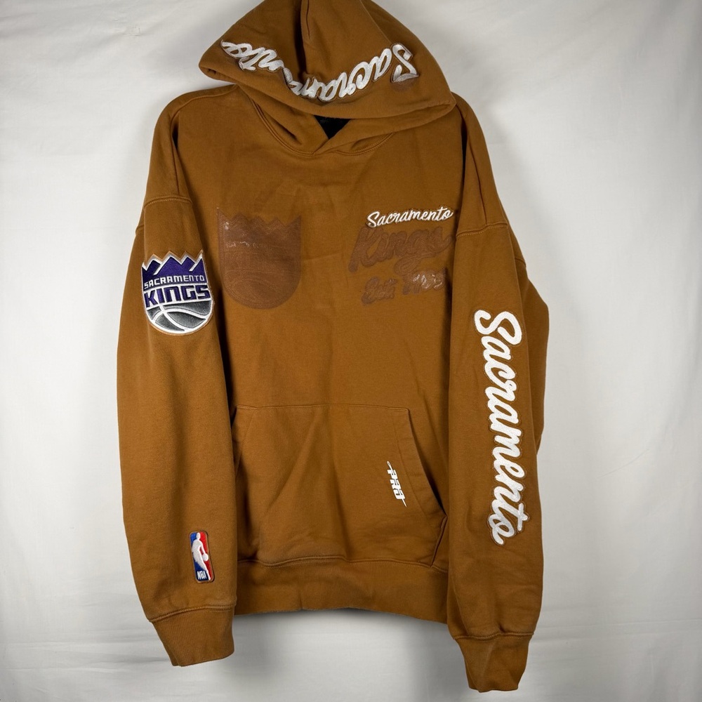 Pro Standard Sacramento Kings Paint The City Hoodie Brown Chenille Patch Men’s L